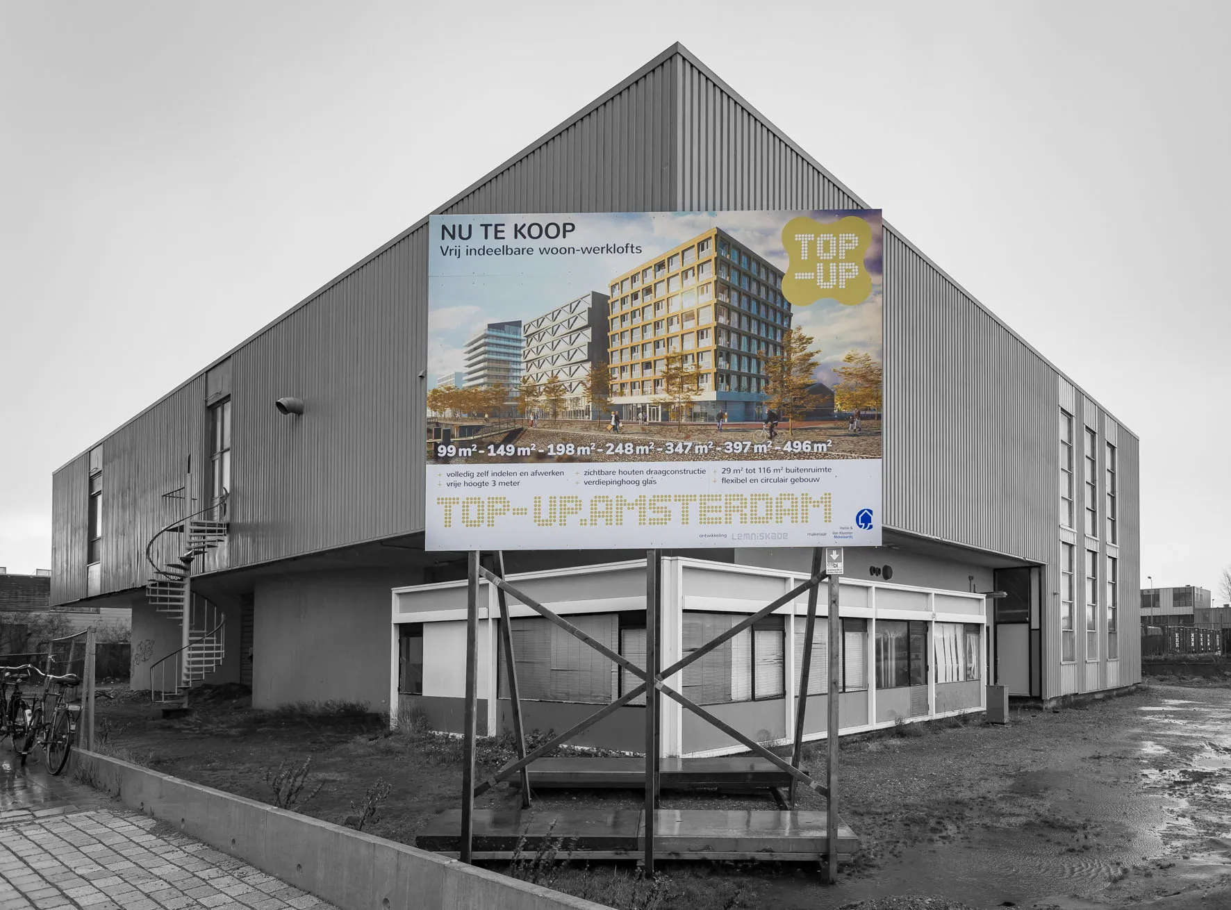 Startproject Top-Up: oude kabeldepot van PTT wordt omgebouwd tot luxe appartementen. Te volgen via #topupamsterdam